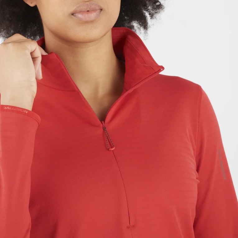 Red Salomon Essential Lightwarm Half Zip Women's Jackets | IE JX4572